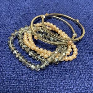 White House Black Market Stacking Bangle Stretch Bracelets